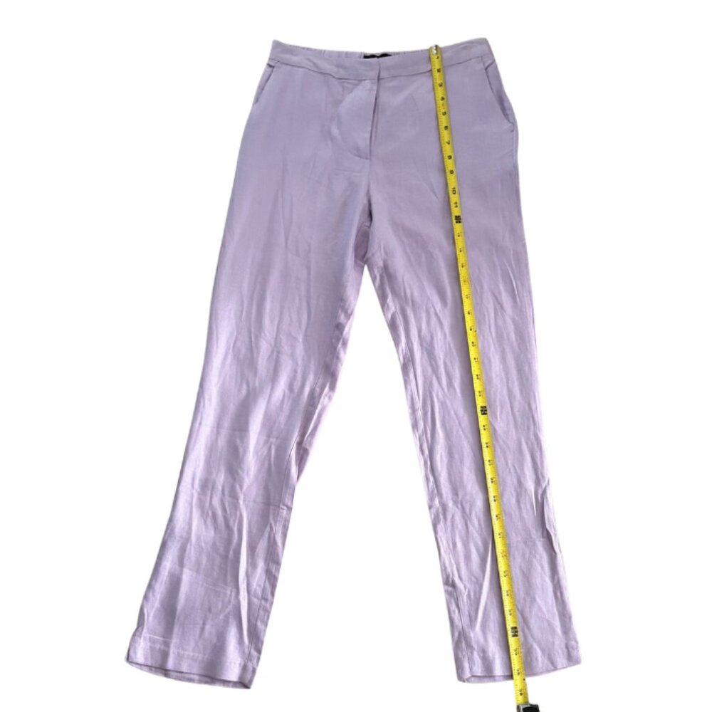 Express Linen-Blend Ankle Pant Purple Size 8 NEW - Picture 2 of 10